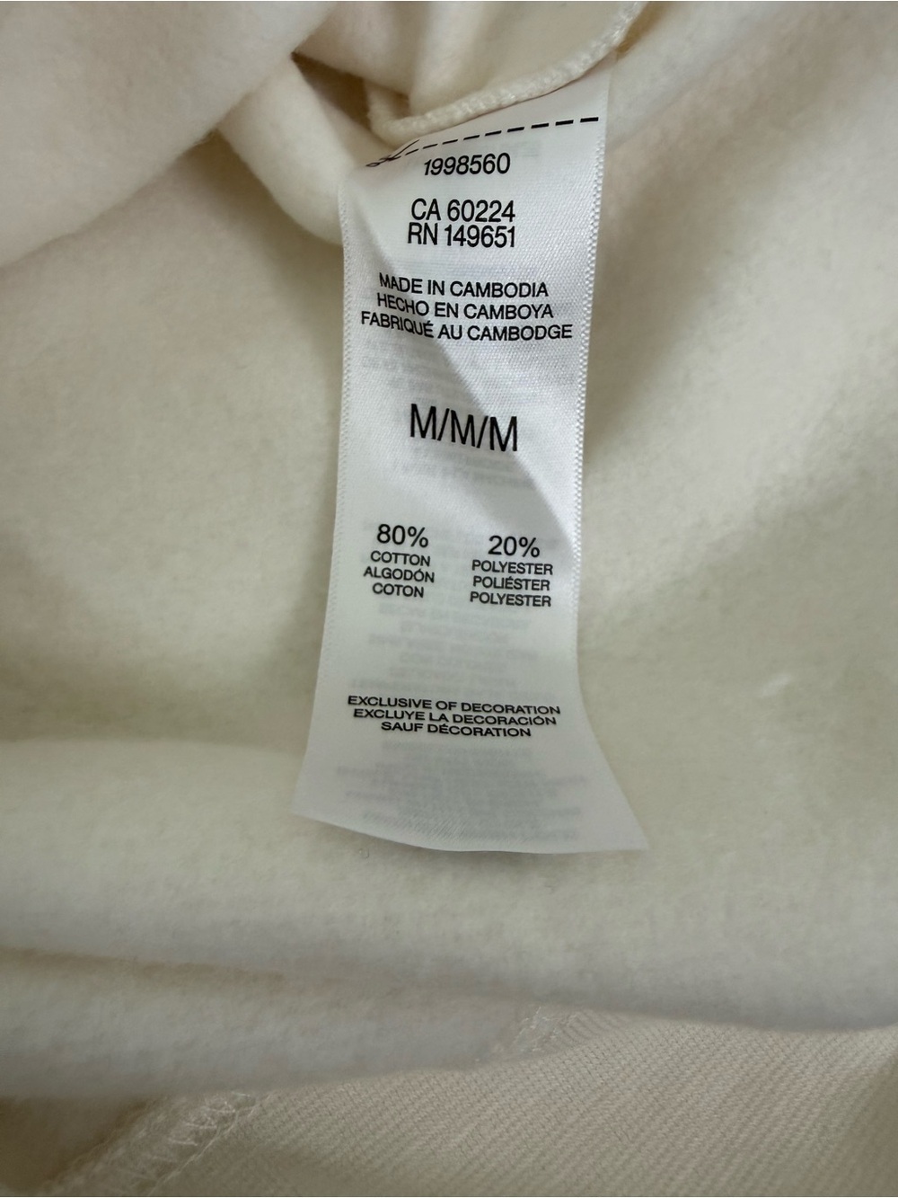 NWT Esprit Cream Logo Fleece Crewneck Sweatshirt Embroidered 80s Retro Viral M - Picture 7 of 10
